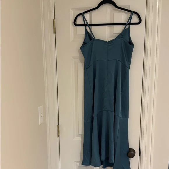 NWT Sam Edelman Teal Sheath Midi Dress Cowl Neck Sz 4 - Picture 6 of 6